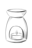 Aromatherapy lamp with candle vector
