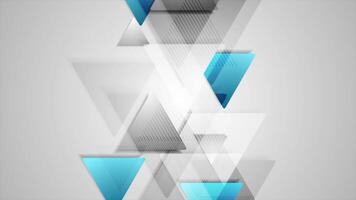 Blue grey triangles tech abstract animation video