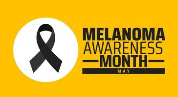 Melanoma awareness month background banner or poster design template. observed every year in May. vector
