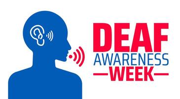 Deaf Awareness Week background banner or poster design template. observed every year in May. Holiday concept. Use to any Template, card, poster, placard, template. vector