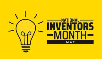 National Inventors Month background banner or poster design template. observed every year in May. Holiday concept. Use to any Template, card, poster, placard, template. vector