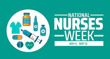 National Nurses Week background banner or poster design template. observed every year in May. vector