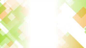 Tech geometric animation with green orange squares video