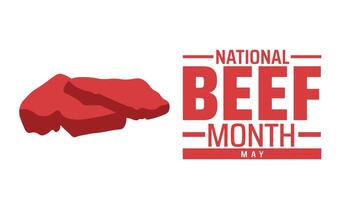 National Beef Month background banner or poster design template. observed every year in May. Holiday concept. Use to any Template, card, poster, placard, template. vector