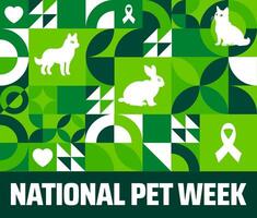 National Pet Week Geometric shape pattern background banner or poster design vector