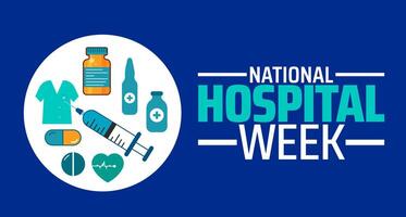 National Hospital Week background banner or poster design template. observed every year in May. vector
