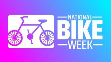 National Bike Week background banner or poster design template. observed every year in May. Holiday concept. Use to any Template, card, poster, placard, template. vector