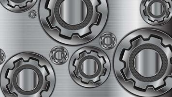 Abstract technology metallic gears mechanism animation video