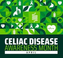 Celiac disease awareness month Geometric shape pattern background banner or poster design template. observed every year in May. vector