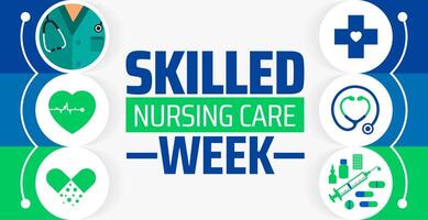 national skilled nursing care week background banner or poster design template. observed every year in May. Holiday concept. Use to any Template vector