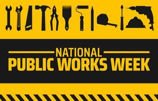 National public works week background banner or poster design template. vector
