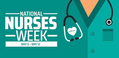 National Nurses Week background banner or poster design template. observed every year in May. Holiday concept. Use to any Template vector