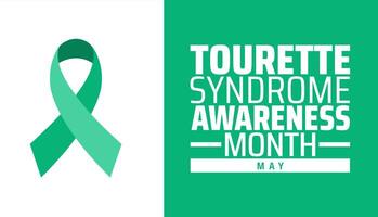 Tourette Syndrome Awareness Month background banner or poster design template. observed every year in May. Holiday concept. Use to any Template, card, poster, placard, template. vector