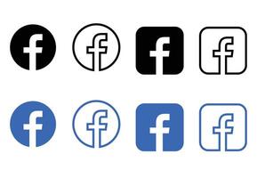Blue Facebook Icon for Web and App, Facebook Logo Icon in Flat Style, Minimalist Facebook Social Media Icon vector