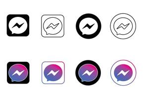 Messenger App Logo , Minimal Messenger Icon Design, Blue Messenger Logo for UI UX vector
