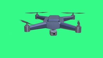 3D Drone Ascending and Descending with Camera Pan on Green Screen video