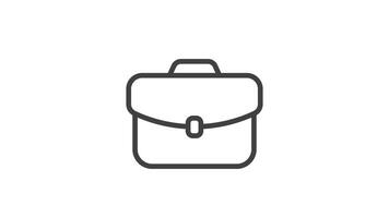 Animated simple line drawing of a briefcase ideal for business presentations video