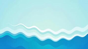 Blue gradient background with waves seamless loop video