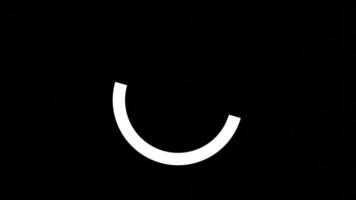 Swinging Half-Circle Loading Animation, Full Screen White Spinner on Black Background video
