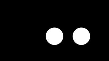 Two Dot Jumping Loader Animation, White Circles Sliding on Black Background, Minimal UI Loading Loop video