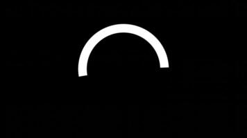 Full Screen Rotating Loading Circle Animation, White Line Spinner on Black Background video