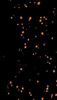 VerticalFire Ash Particles Rise Up On Black Background video