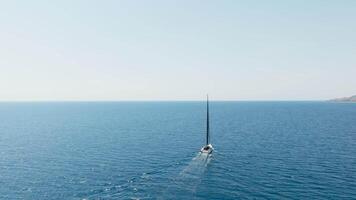 Sailing Boat In The Middle Of The Mediterranean On The Coast Of Sicily video