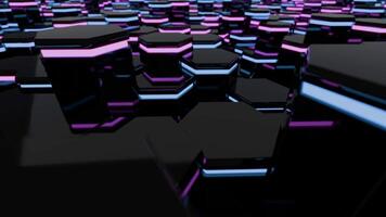 Satisfying Movement Of Hexagons Rising And Falling With Soft Lights video