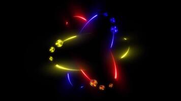 3D illustration of an atom showing rotating multi-colored protons and neutrons. video