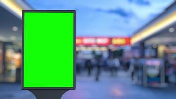 Green screen billboard changing light timelapse with busy crowd video