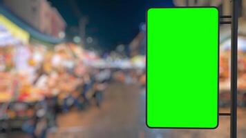 Green screen billboard showing potential ad space in timelapse video