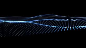 elegante fundo, ondas do azul partículas, flutuando cubos, único projeto, reflexão, exclusivo video