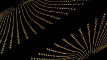 flutuando cubos, único fundo, ondas do ouro partículas, luxo projeto, reflexão, exclusivo video