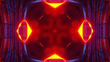 Blue and red pattern on it's center. Kaleidoscope VJ loop video