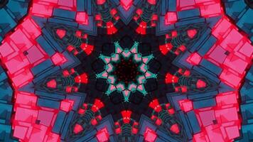 Very colorful and abstract flower design. Kaleidoscope VJ loop video