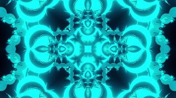 Blue and black abstract design with circular design on the center. Kaleidoscope VJ loop video