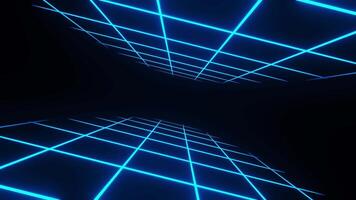 Dark room with blue light coming from the ceiling. Loop animation video