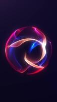 Dynamic vertical seamless loop in 4K, featuring a futuristic sphere with vibrant plasma waves and gradient effects. Perfect for energy visuals, sci-fi backgrounds, or modern VJ loops. video