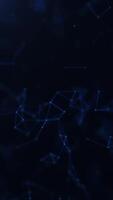 Vertical seamless 4K loop with abstract flowing data lines and digital connections. Ideal for technology presentations, AI projects, cybersecurity, networking, or futuristic backgrounds. video