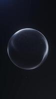 Seamless vertical 4K loop of a glowing white sphere in a minimal, clean design with soft blue hues. Perfect for tech, corporate, futuristic visuals, and modern presentations. video
