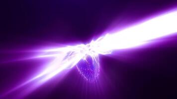 Abstract digital dynamic particle waves with motion light background, energy beams of light 4k. video