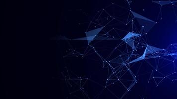 Digital futuristic background with plexus of lines, dots and triangles, digital technologies, big data, high-speed connection visualization. video
