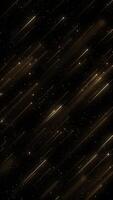 Glitzy motion background with glittering gold particles and glowing golden shooting stars. This luxury glamorous awards ceremony vertical animation is full HD and a seamless loop. video