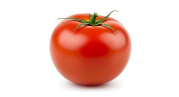 Whole red tomato isolated on white background with shadow for healthy food and nutrition concepts photo