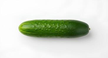 Crisp cucumber isolated on white for hydration-rich fruit and vegetable visuals in healthy lifestyle concepts photo