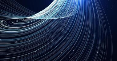 Particles moving along curved trajectories. Particle tracks. Abstract animation.32 video