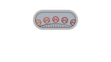 Weight scale animation with faces changing from sad to happy video
