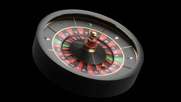 Casino Roulette. transparent background with alpha channel. 3d Rendering video
