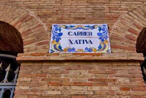View of the street sign on the bulring in Valencia photo