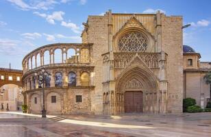 View on entrance of the Valencia Cathedral, Spain photo
